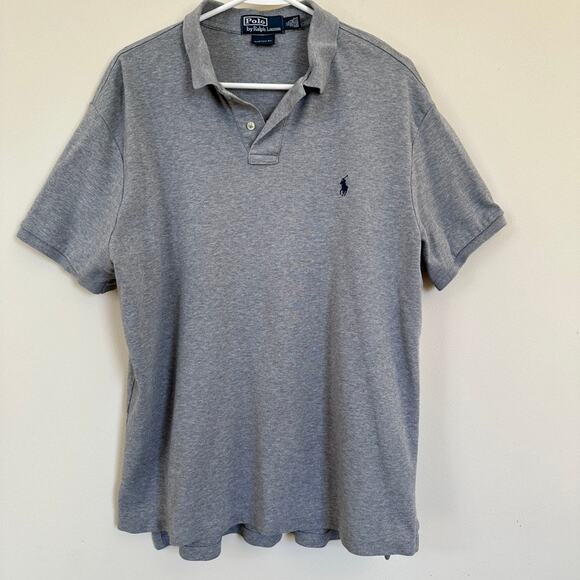 Polo Ralph Lauren Other - Vintage Polo by Ralph Lauren Custom Fit Short Sleeve Polo Shirt Grey Men's XL
